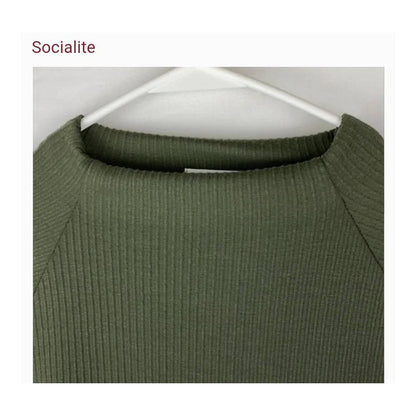 Socialite Dress Mini Ribbed Olive Green Womens Size extra large comfortable