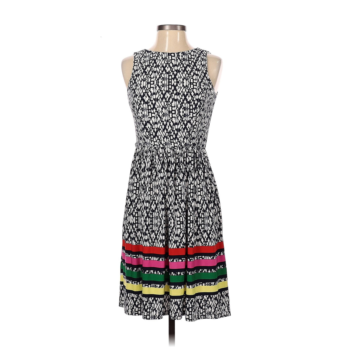 Eliza J Casual Dress Size 2 Fit Flare Cut out back Detail Multicolor Career work