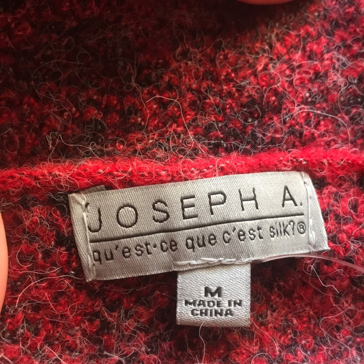 Joseph A Red Leopard Print Cardigan Sweater Long Medium