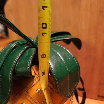 Pineapple Purse Yellow Green Leather Shoulder Strap Crossbody Swinger Cruise NEW
