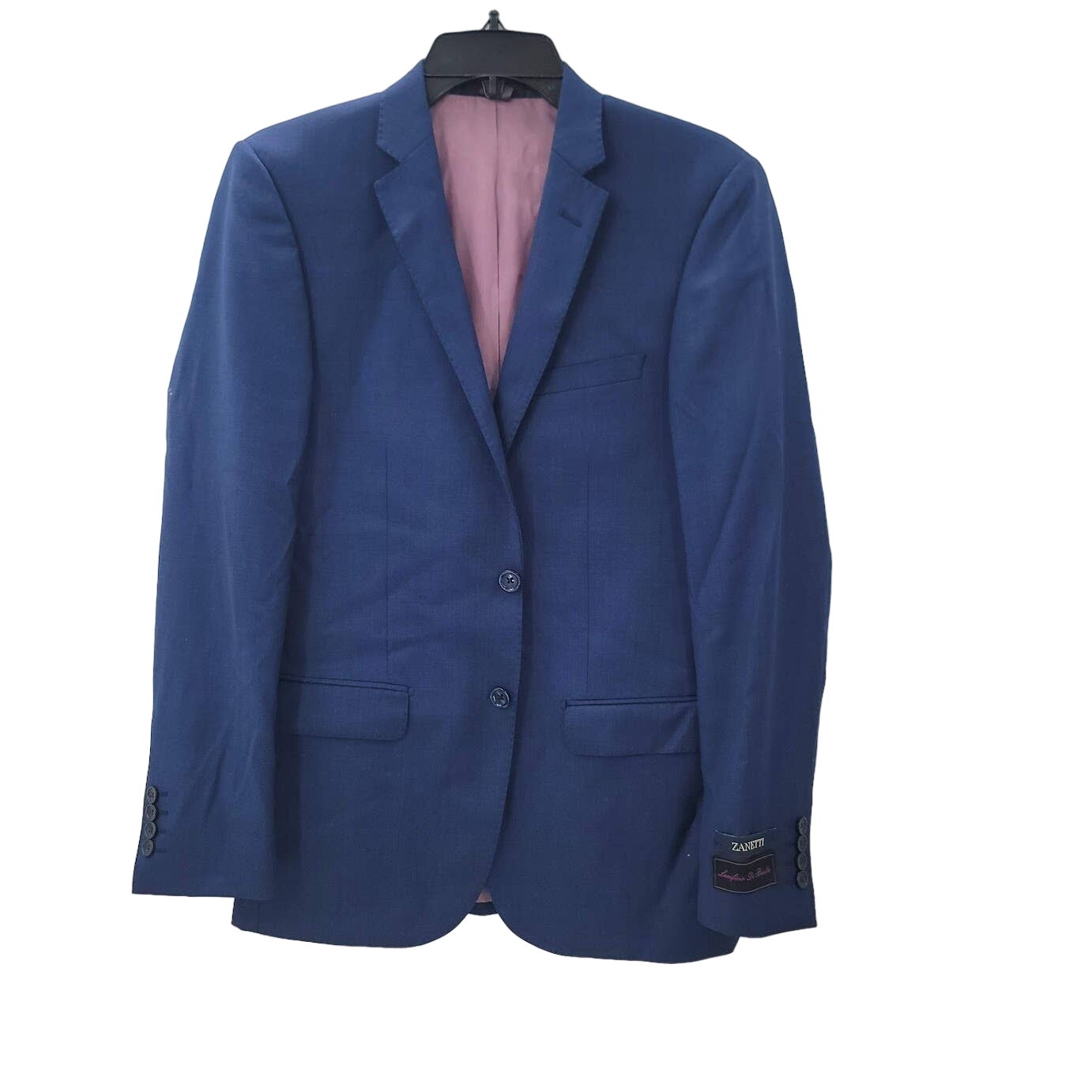 Zanetti Suit Jacket Size 40 Regular Porto Model Wool Blend NEW Blue Coat