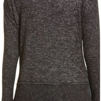 Bobeau Layered Look Long Sleeve Tunic Top Sz XS/Extra Small Raven Black Mix NWT