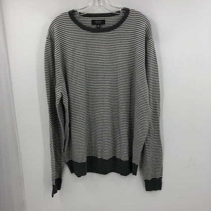 Nordstrom Men's Striped Round Neck Sweater Long Sleeve Heather Gray Size 2XL NWT