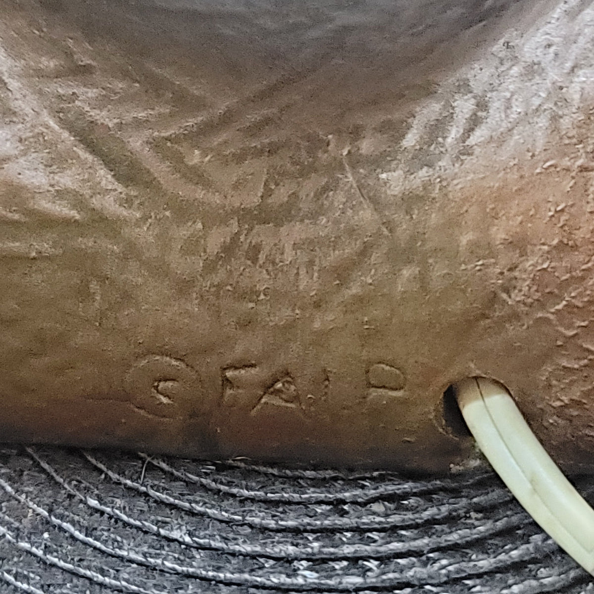 Vintage MCM Abstract FAIP lamp 1960s light Serpentine Coppertone Textured