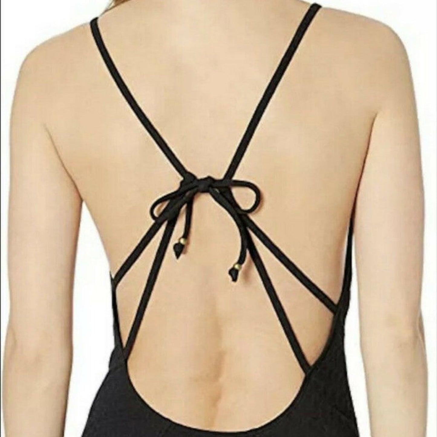 LUCKY BRAND Shoreline Chic Plunging Strappy Back Size XS Swimsuit tankini swim