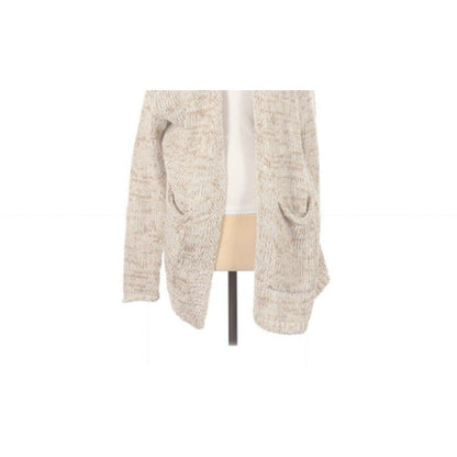 Caslon Tan gold Cream Open Front Cardigan Sweater Long Sleeve Small NWT