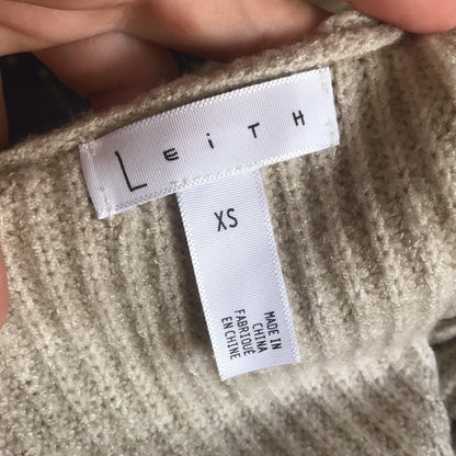 Leith NEW Beige Dolman Sleeve Long Cardigan extra Small XS Open front cozy