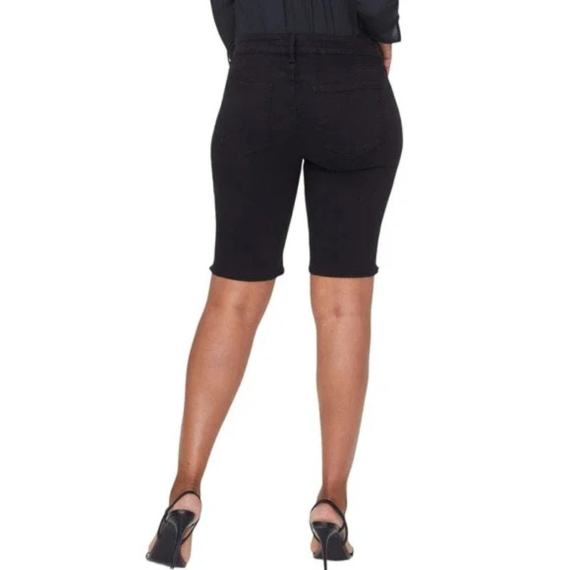 NYDJ Curves 360 Women's Bermuda Side-Slit Shorts Size 0 Black NWT