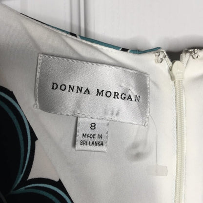Donna Morgan Sleeveless Sheath Dress Twisted Front V-Neckline Printed Size 8
