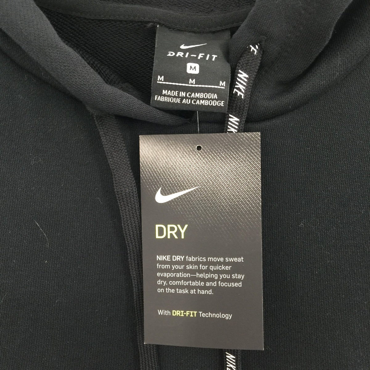 Nike Dri-FIT Get Fit Training Pullover Hoodie Long Sleeve Black Size Medium
