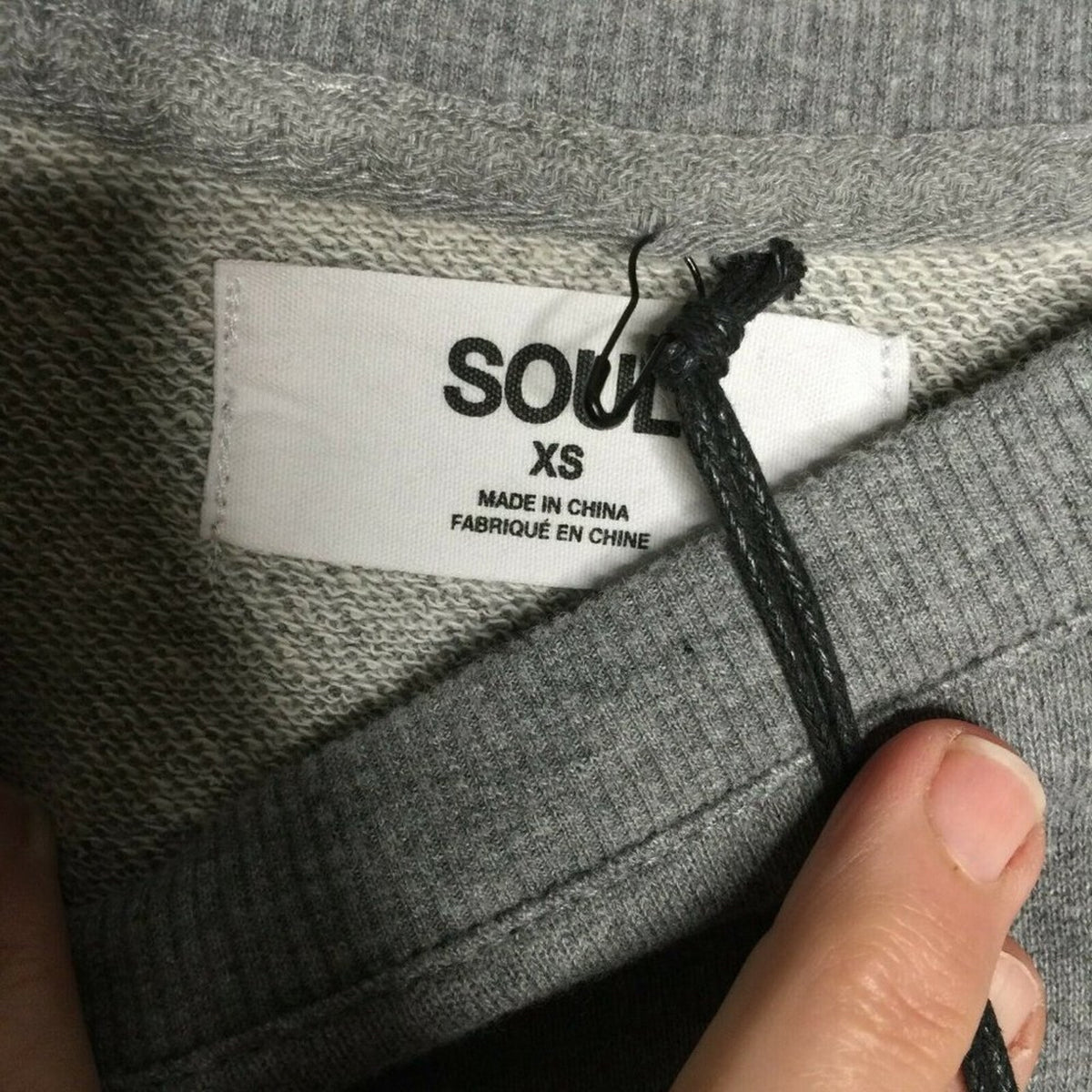 SoulCycle Cropped Lace Up Sweatshirt Pullover Embroidery Extra Small Grey Cozy