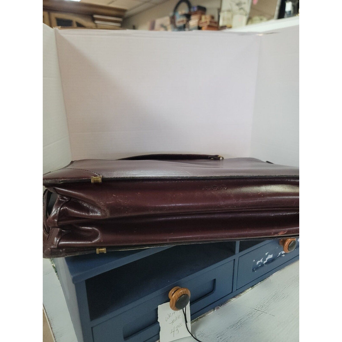 Vintage Schlesinger Brothers Case Setter Burgundy Saddle Leather Bag Briefcase