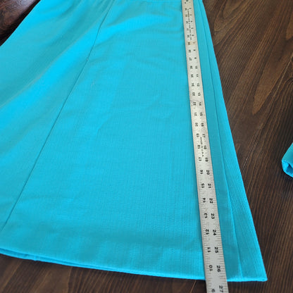 Polyester skirt long sleeve career jacket vintage set blue Leisure Suit Size M/L