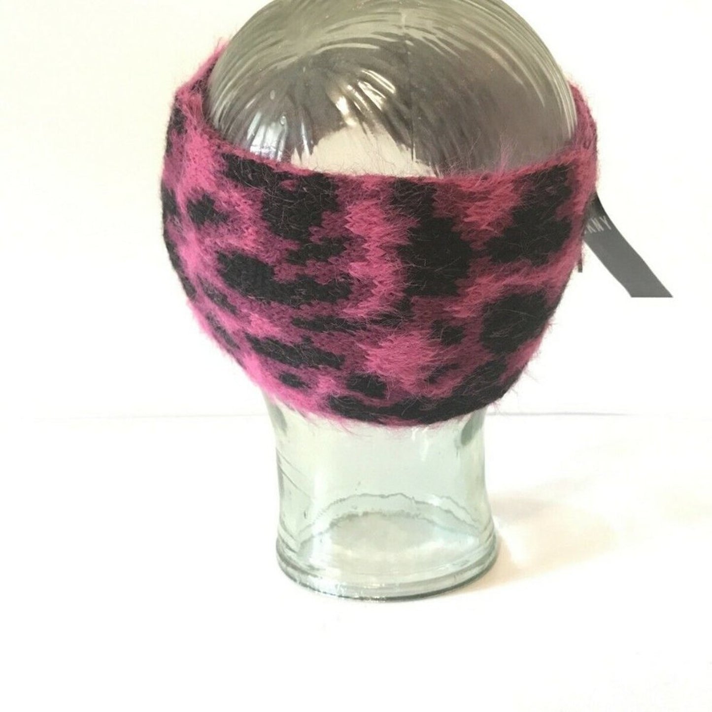 DKNY Fuzzy Animal Print Knit Twist Headband Wrap ear Warmer Hat Accessories