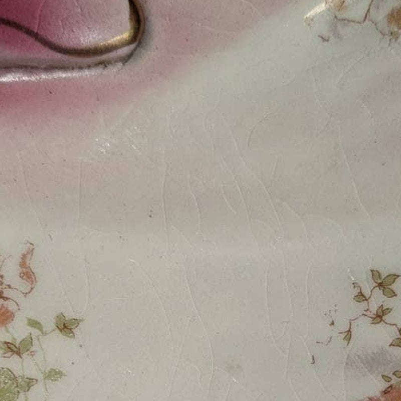 Limoge occo french porcelain dish with handle NAPPY candy  florals
