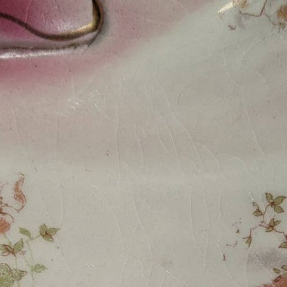 Limoge occo french porcelain dish with handle NAPPY candy  florals