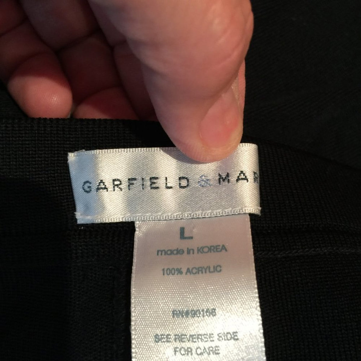 Garfield & Marks Tuxedo Stripe Wide Leg Dress Pant Elastic Waist Black Large