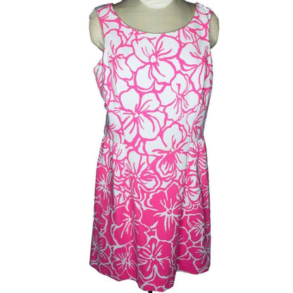 Lilly Pulitzer Women Desiree Cap Sleeve Sheath Dress Pink Strike a Posie Size XL