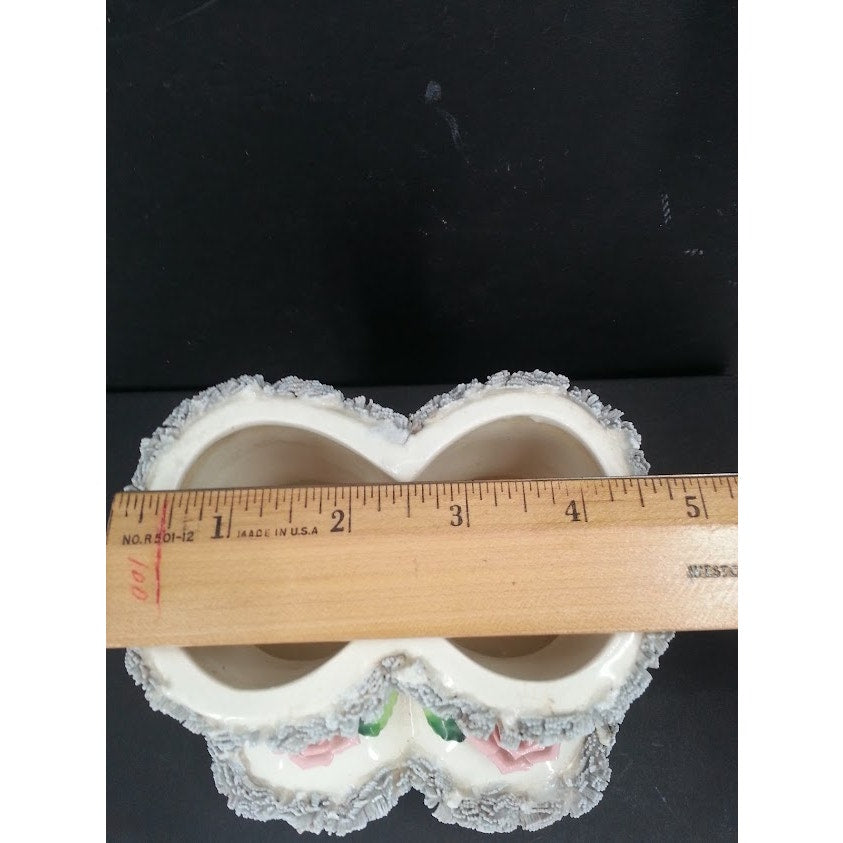 Vintage Reliable Glasware & Pottery Co 1956 Planter Vase Baby Shoes Infant Birth