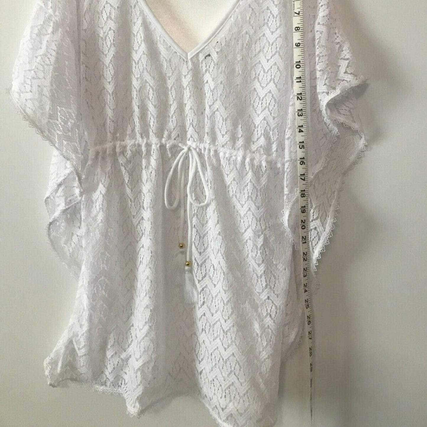 Miken Crochet Caftan Cover Up Swimsuit Swimwear Size Medium