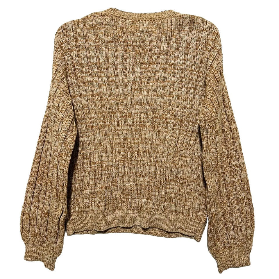 BlankNYC Soft Crew Neck Rib Knit Pullover Sweater Sz Medium Toffee Heather NWT