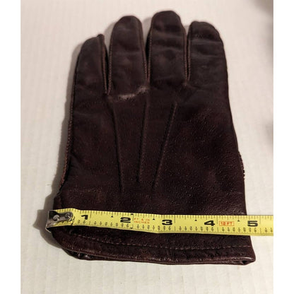 Fownes Brothers Vintage Brown Speckled Genuine Leather Gloves Lined Mens Winter