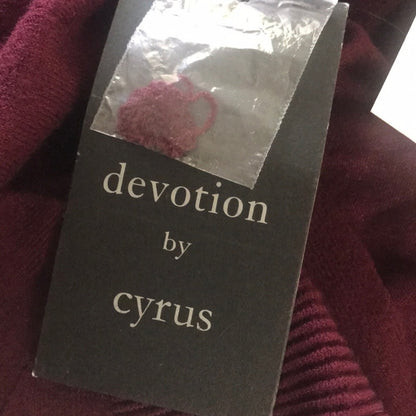 Cyrus Ribbed Sleeve Burgundy Pocket Cardigan Size Small