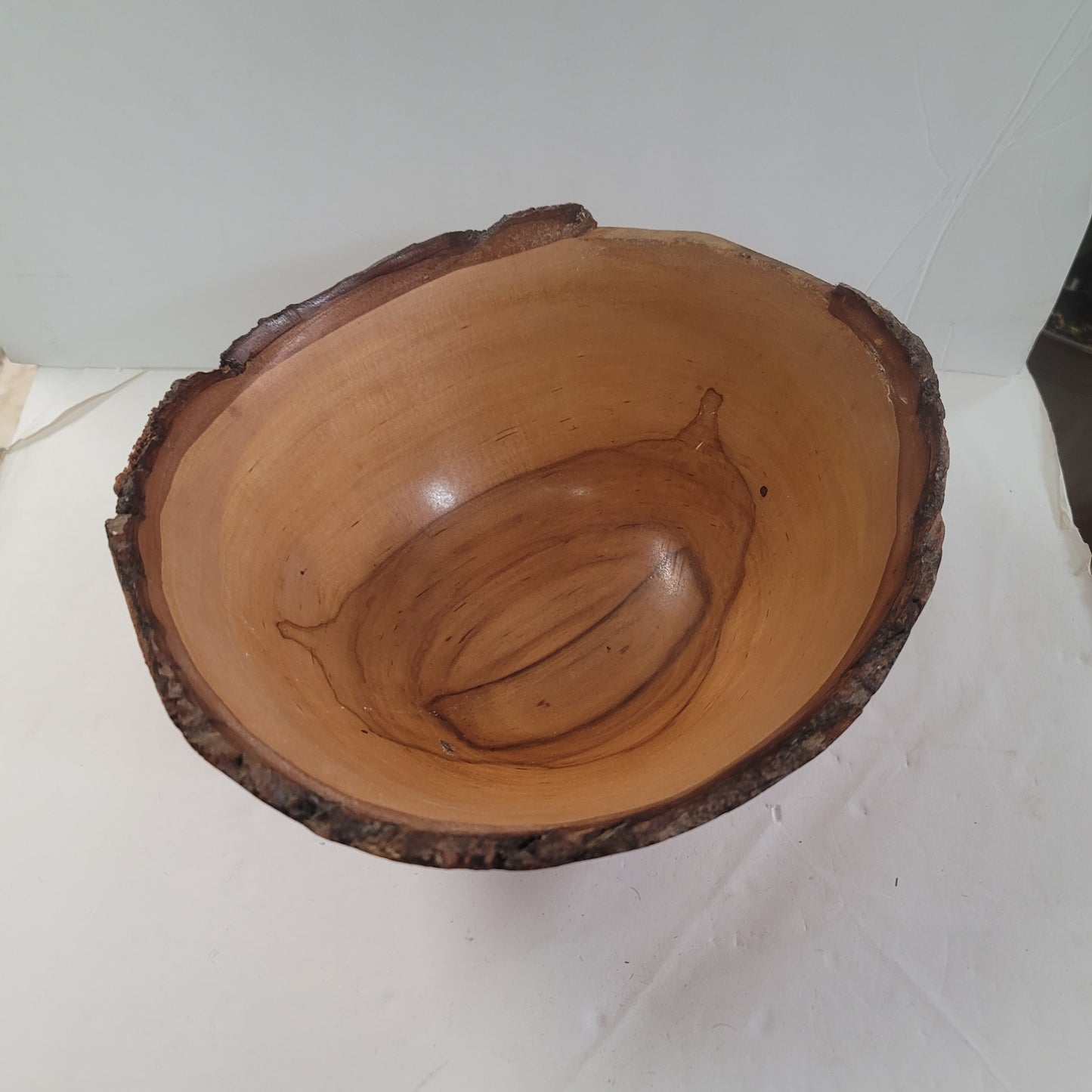 Handmade Freeform Live edge wood handturned large bowl lip on base 10.5" x 10"