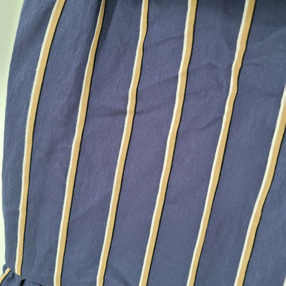 Topshop One Shoulder Striped Belted A-Line Midi Dress Blue/Brown Size 4