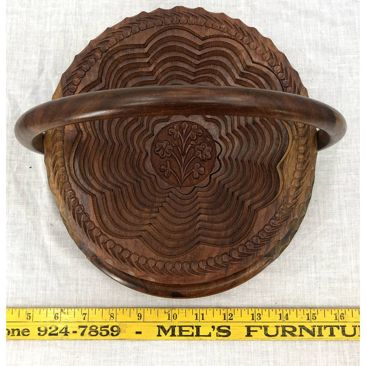 Carved Wooden Collapsible and Foldable Fruit Bowl - Fun and Unique Piece