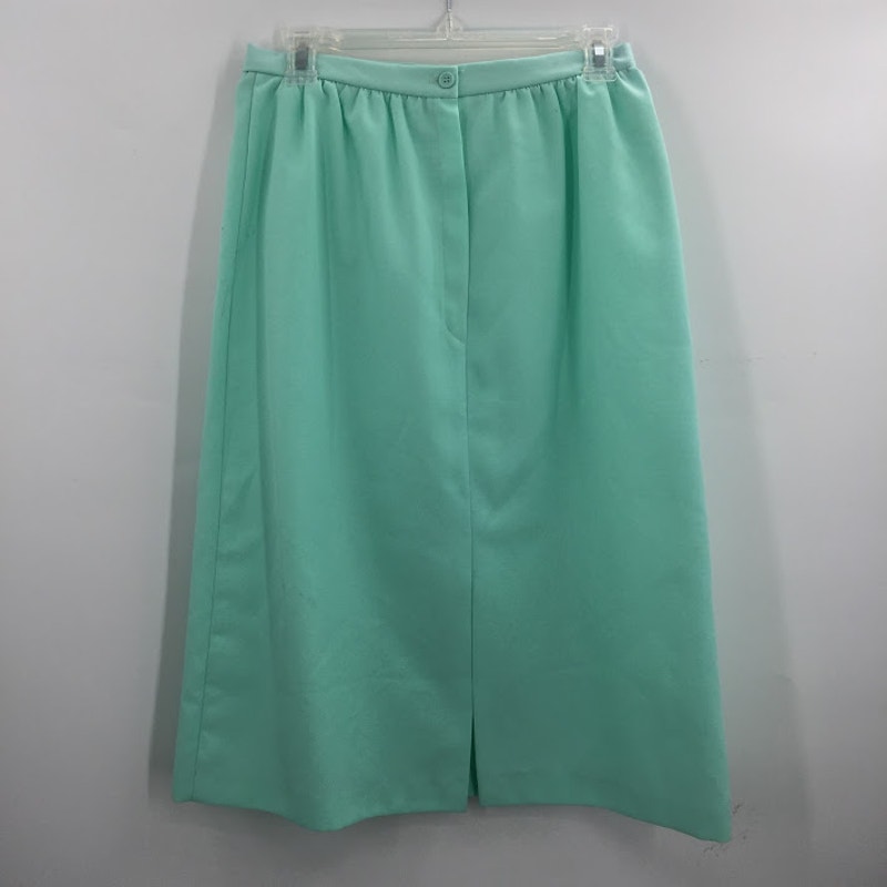 Perry Classics Vintage Mint GREEN A-Line Skirt Polyester Size 14 WIGGLE PENCIL
