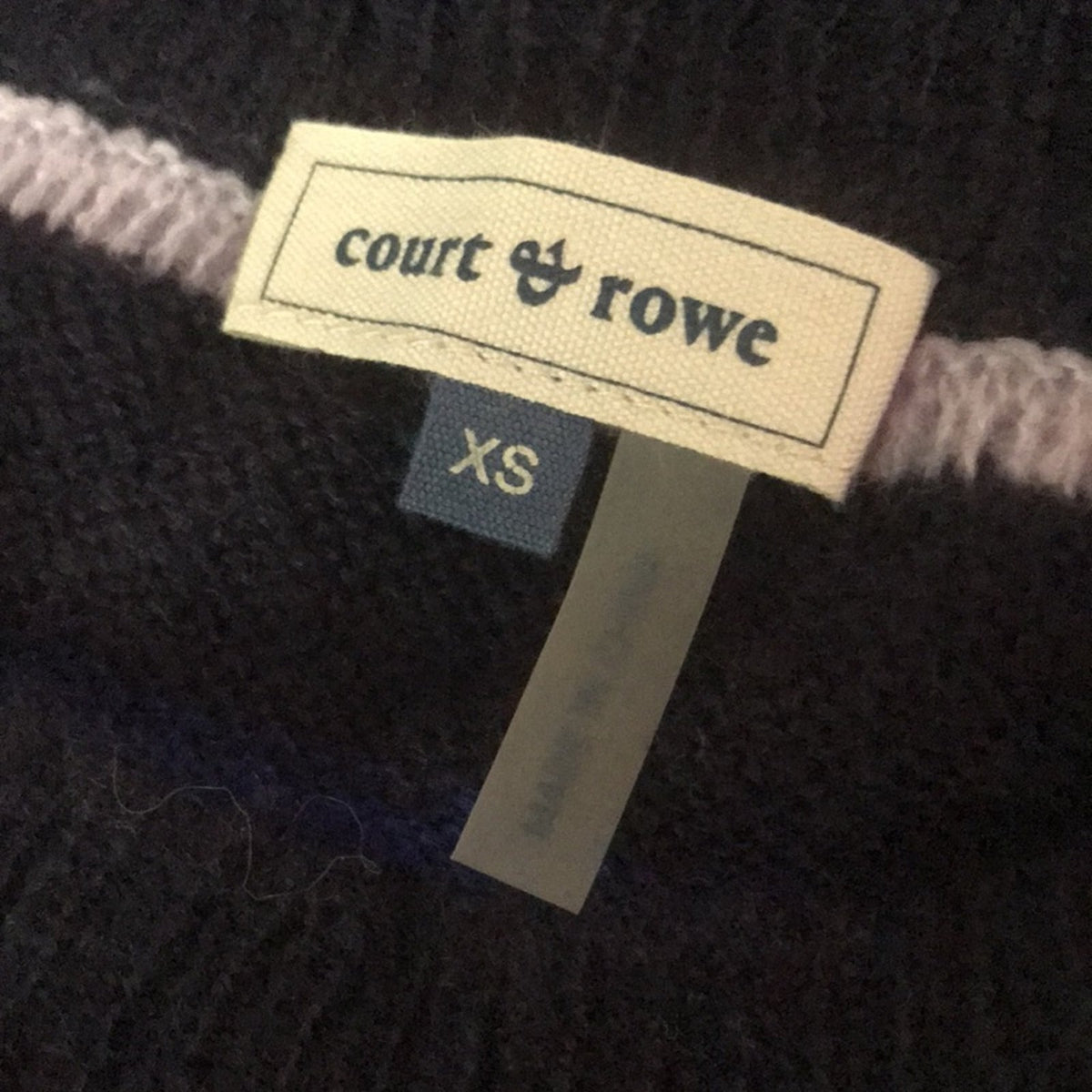 Court & Rowe NEW Navy Crush Stripe Sweater XSmall