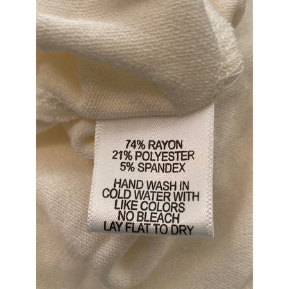 Gibson Look Casual Soft Ruffle Neck Brushed Sweater Sz Large in Ivory NWT