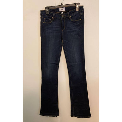 Paige Women's Manhattan Mid Rise Slim Bootcut Jeans Size 24 DARK Blue NWT