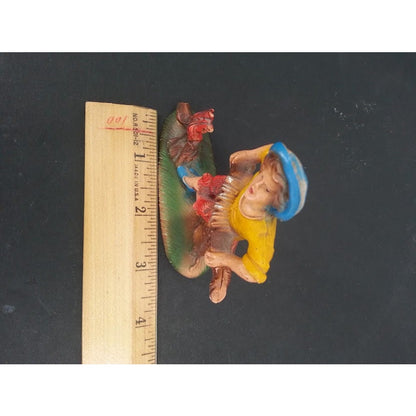 Vintage Fontanini Boy with Rabbit and Basket Marked Italy