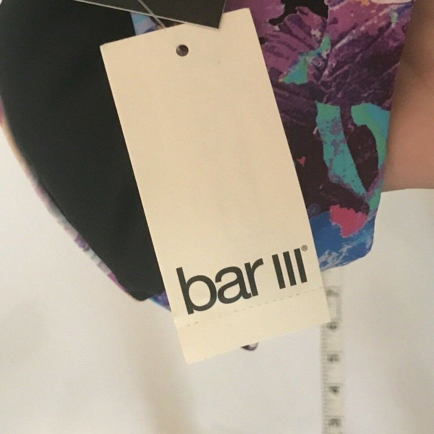 Bar III Bikini Bottoms Tabbed Sides Tech Floral Size Medium