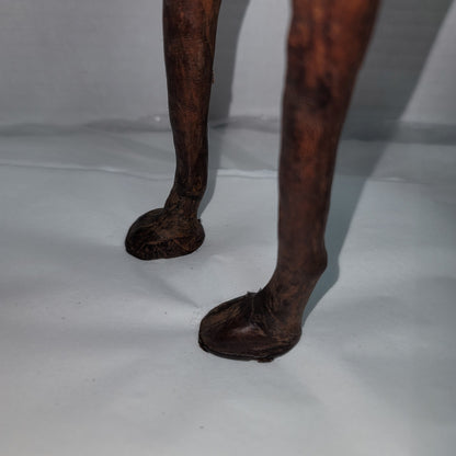 Vintage large Leather  wrapped sculpture camel 14" glass eyes souvenir handmade
