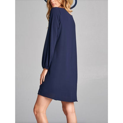 Love Kuza Navy Classic Crepe Shift A-line Dress Size Large