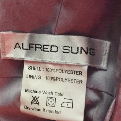 Alfred Sung Sateen Twill Lace Up Back Purple Gown Size 6