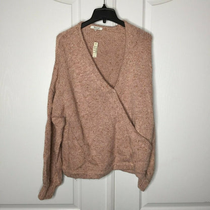 Madewell Wrap-Front Pullover Sweater V-Neck Dolman Sleeve XX-Large Pink NEW