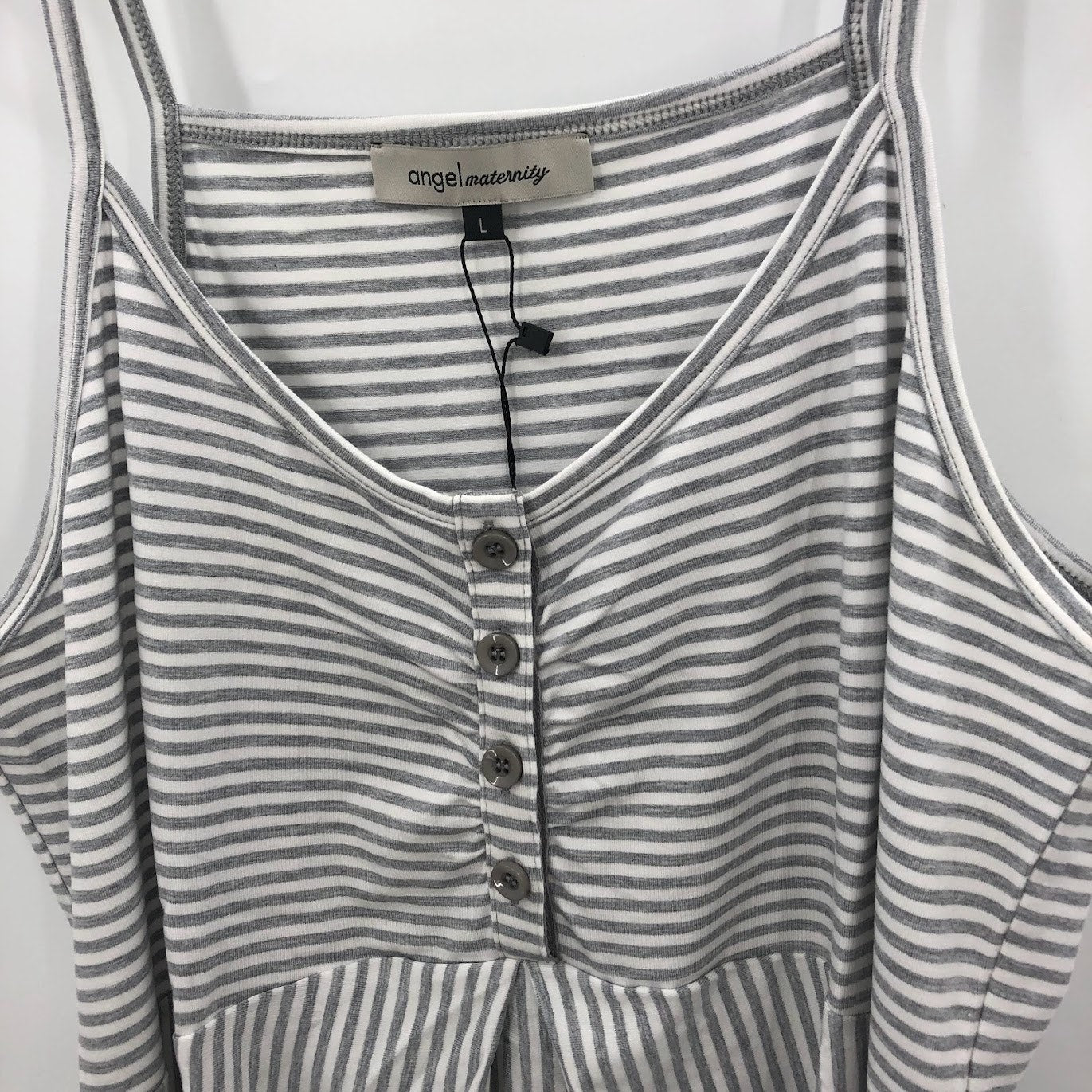 Angel Maternity Large Gray White  Sleeveless Dress Birthing Swaddle Blanket Set