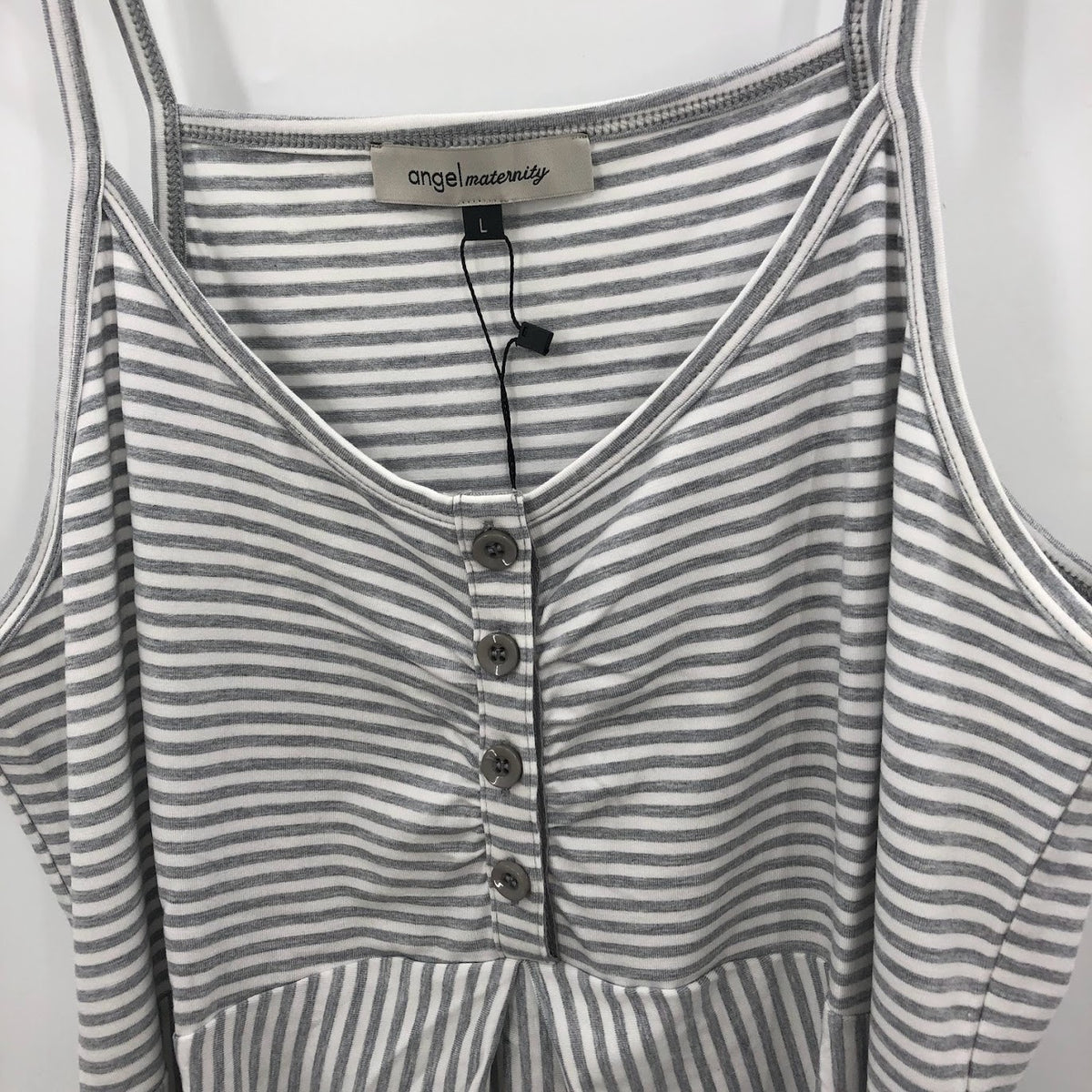 Angel Maternity Large Gray White  Sleeveless Dress Birthing Swaddle Blanket Set