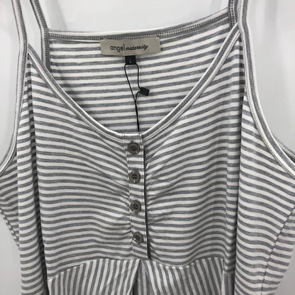 Angel Maternity Large Gray White  Sleeveless Dress Birthing Swaddle Blanket Set