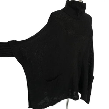 Cloth by Design Women's Turtleneck Poncho Sweater XS Extra Small Black NWT