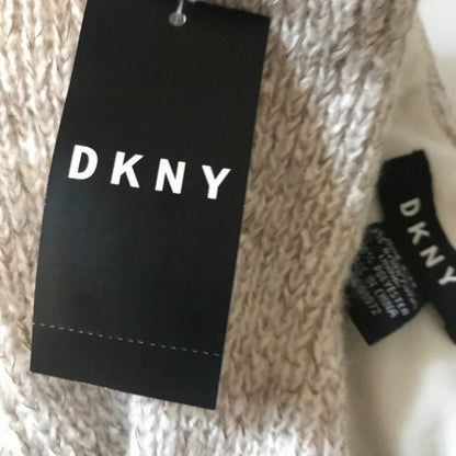 DKNY Fleece Lined Grey Headband Front Twist Hat Band