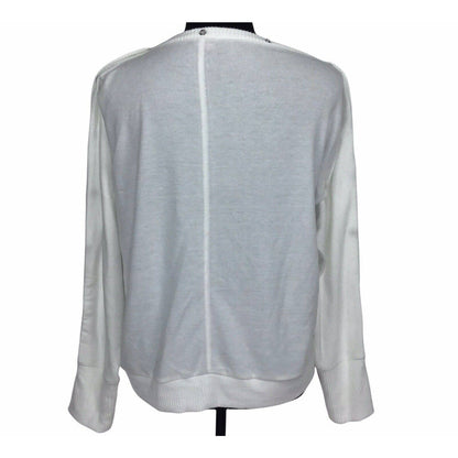 Vince Camuto Women's Snap Trim Dolman Sleeve Sweater Size Large Ivory NWT Soft