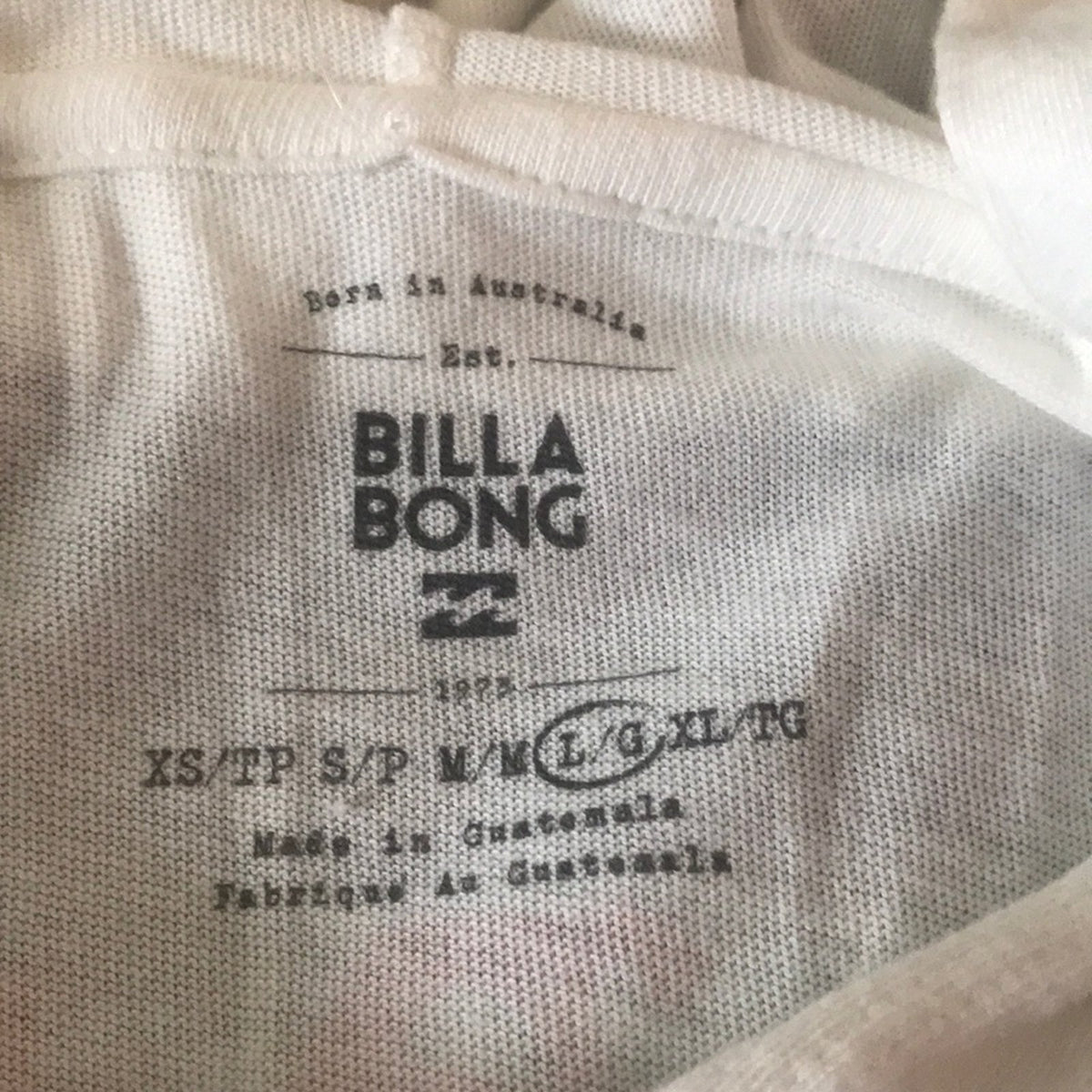 Billabong Kiss the Sky White Cropped Hoodie Large