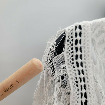 Love by Design Long Sleeve Lace Lined Midi Dress Back Zip White Medium