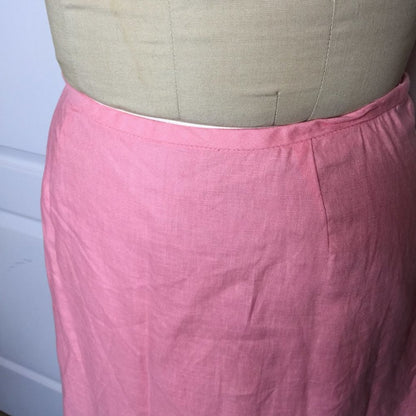 Relativity LINEN Casual Skirt Side Zip Solid Pink Size 14 Career Lined Maxi