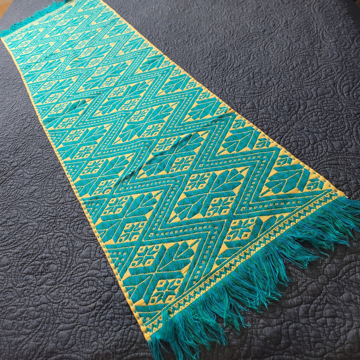 Handmade OAXACAN Table Bed Console Dresser Runner Embroidery Geometric Linens